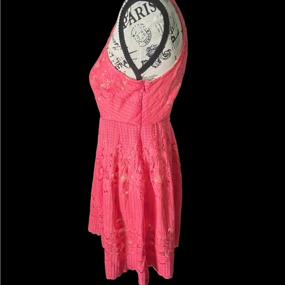 FREE PEOPLE CORAL LACE SUNDRESS - SZ 2 - EUC - Picture 3 of 8